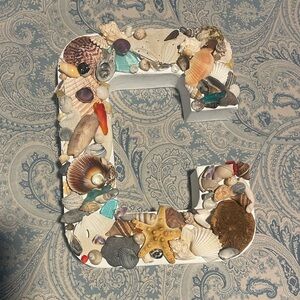 Coastal Chic Decor “C” Seashella sea glass Anthro